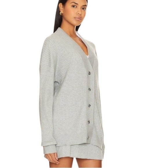 NWT WeWoreWhat Varsity Cardigan Heather Grey Size Medium/Large M/L NEW $138 - Picture 4 of 6
